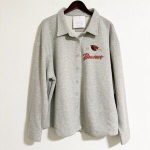 NEW Gameday Couture OSU Beavers Button Up Knit Fleece Overshirt